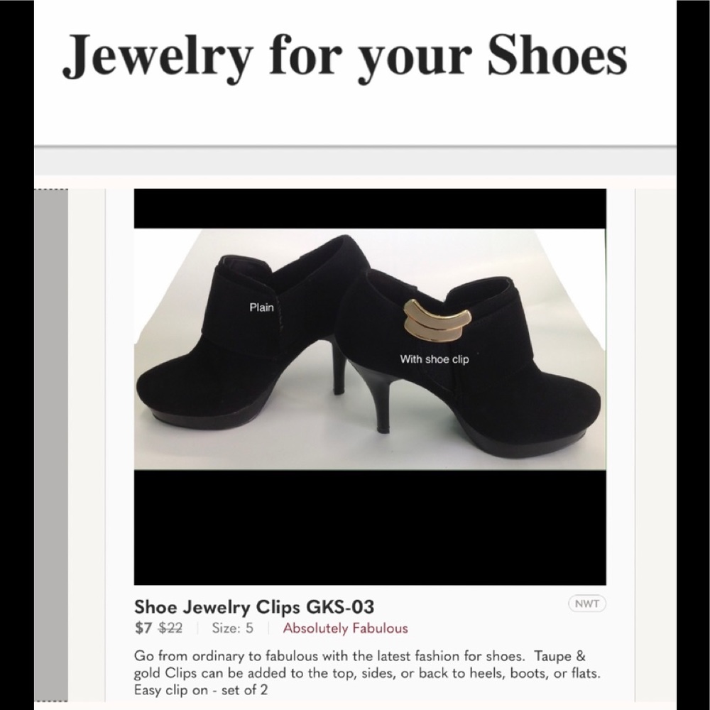 Taupe/Gold Shoe Jewelry Clips TPE1